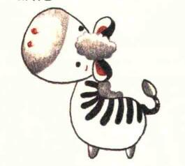 斑马色铅笔简笔画画法步骤06