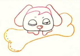 狗狗的色铅笔简笔画画法步骤02