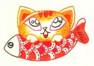 猫的色铅笔简笔画画法步骤05
