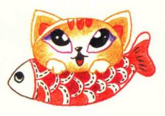 猫的色铅笔简笔画画法步骤06