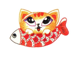猫的色铅笔简笔画