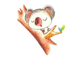 考拉的色铅笔简笔画