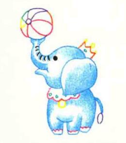 大象的色铅笔简笔画画法步骤04