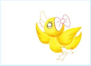 小鸭子儿童蜡笔画画法步骤02