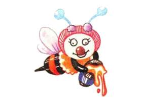 蜜蜂色铅笔简笔画