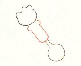勺子色铅笔简笔画画法步骤01