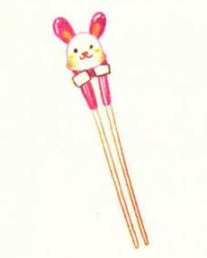 筷子色铅笔简笔画画法步骤04