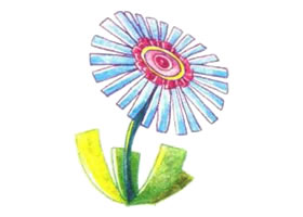卡通花色铅笔简笔画