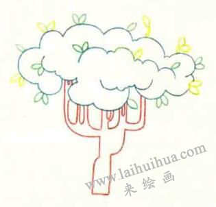 大树色铅笔简笔画画法步骤02