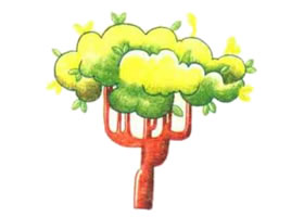 大树色铅笔简笔画