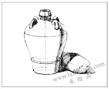 瓷瓶与土豆的画法步骤02
