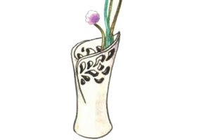 花瓶色铅笔简笔画