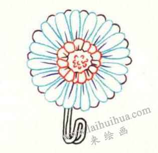 粘钩的色铅笔简笔画画法步骤02