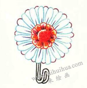 粘钩色铅笔简笔画画法步骤04