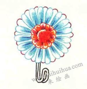 粘钩色铅笔简笔画画法步骤05