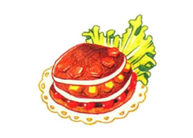 粗粮煎饼色铅笔简笔画