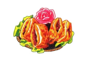 寿司色铅笔简笔画