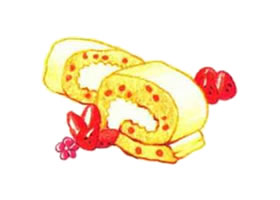 蛋糕卷色铅笔简笔画