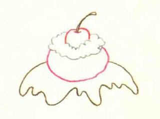冰激凌的色铅笔简笔画画法步骤02