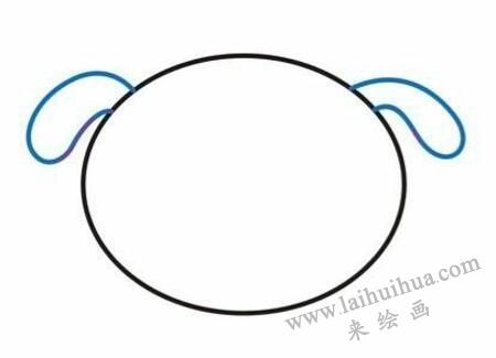 可爱的小狗儿童简笔画步骤02