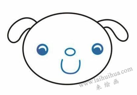 可爱的小狗儿童简笔画步骤03