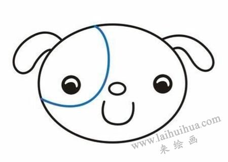 可爱的小狗儿童简笔画步骤04