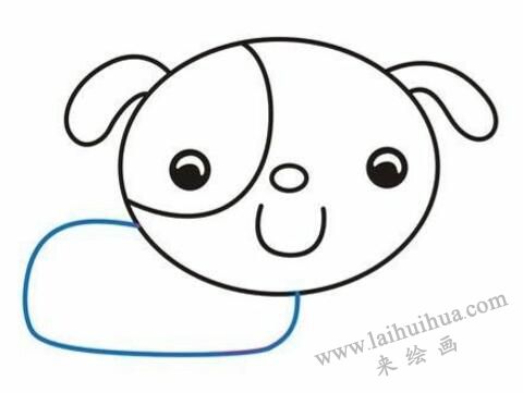 可爱的小狗儿童简笔画步骤05