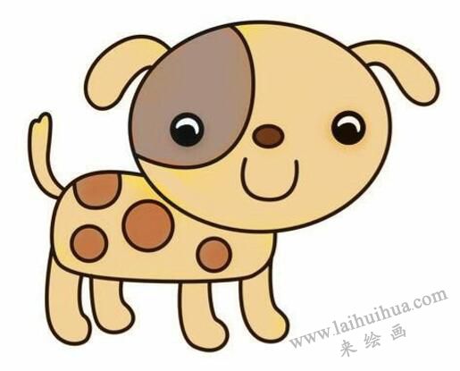 可爱的小狗儿童简笔画步骤09