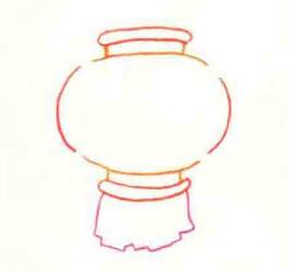 春节灯笼的色铅笔简笔画画法步骤01