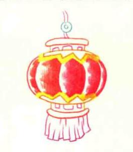 春节灯笼色铅笔简笔画画法步骤03