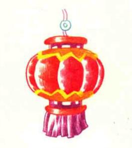 春节灯笼色铅笔简笔画画法步骤05