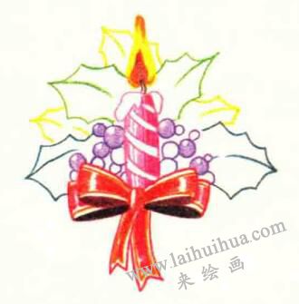 圣诞节色铅笔简笔画画法步骤04