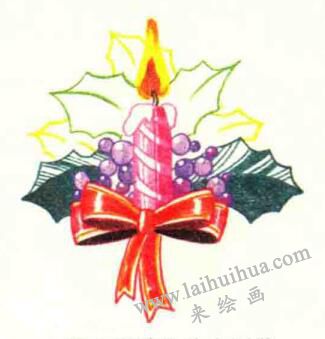 圣诞节色铅笔简笔画画法步骤05
