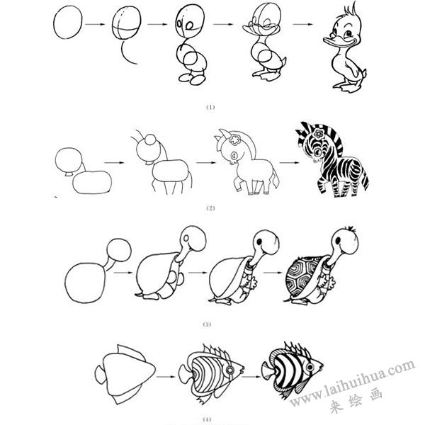 单个动物的画法步骤