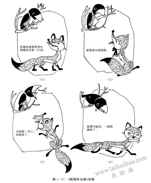 《狐狸和乌鸦》故事绘画创编完成稿