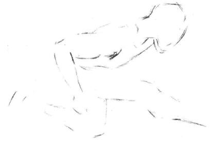 跨栏选手素描画法步骤01
