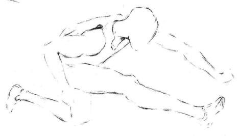 跨栏选手素描画法步骤02