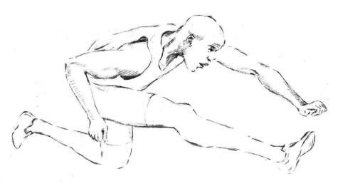 跨栏选手素描画法步骤05