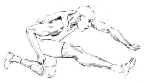 跨栏选手素描画法步骤06