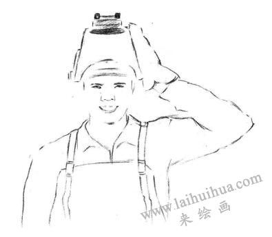 电焊工素描画法步骤01