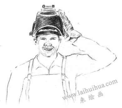 电焊工素描画法步骤04