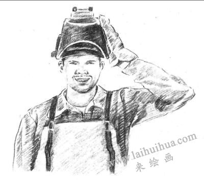 电焊工素描画法步骤07