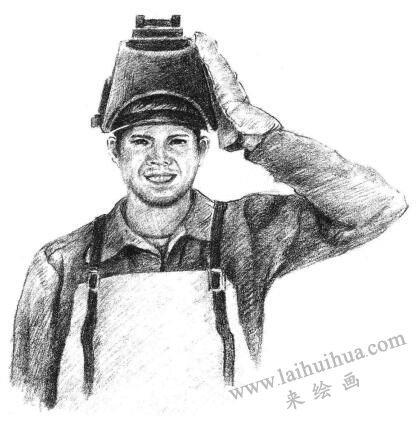 电焊工素描画法步骤08