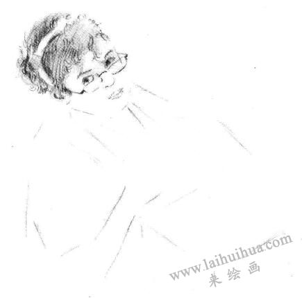 收银员素描画法步骤04