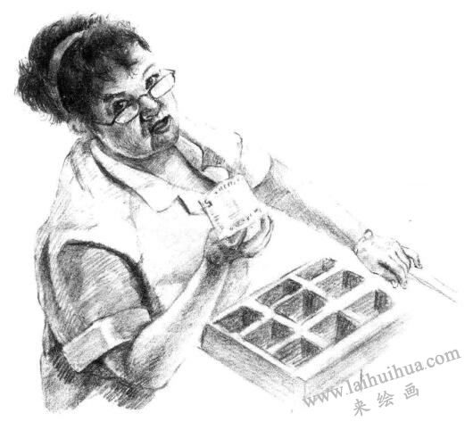 收银员素描画法步骤10