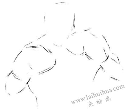 拳击手素描画法步骤01