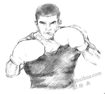 拳击手素描画法步骤07