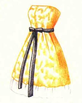 小礼服裙色铅笔简笔画画法步骤05