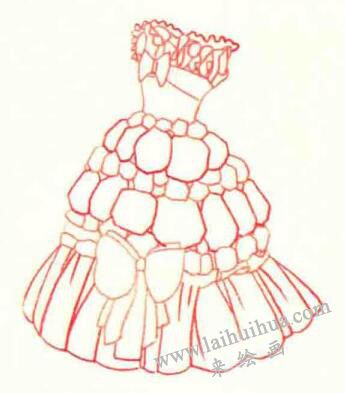 婚纱礼服的色铅笔简笔画画法步骤01