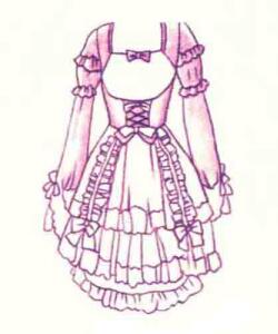 娃娃服色铅笔简笔画画法步骤03